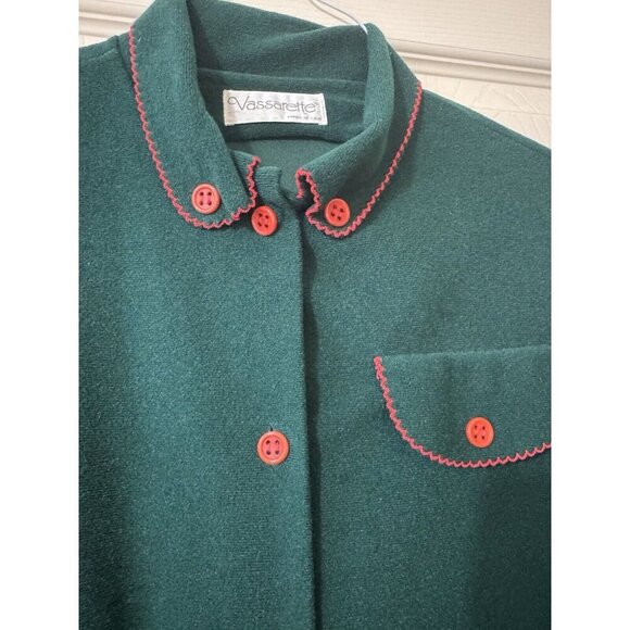 Vassarette Womens Dressing Gown Robe Small Vintage Green Christmas USA Housecoat - Picture 8 of 12